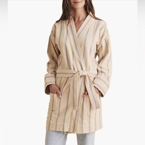 Faherty • Palm Springs Robe in Cayucos Stripe Linen Blend Size L • NWT
